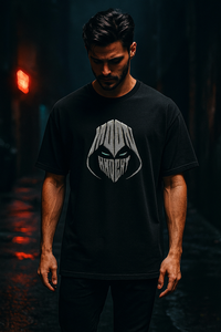 Moon Knight Black Oversized Embroidery T-shirt