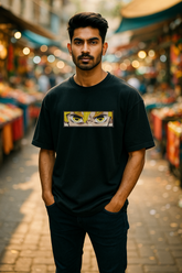 Zenitsu Eyes Black Oversized Embroidery T-shirt