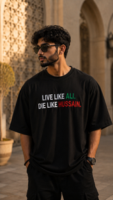Live Like Ali Die Like Hussain Oversized Embroidery