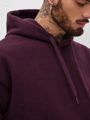 Burgundy Oversize Embroidery Hoodie