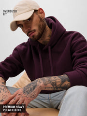 Burgundy Oversize Embroidery Hoodie