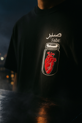 Sabar Black Oversized Embroidery T-shirt