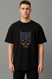 Batman Black Oversized Embroidery T-shirt