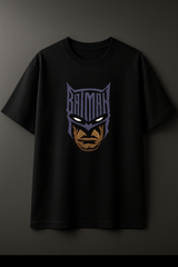 Batman Black Oversized Embroidery T-shirt