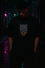 Batman Black Oversized Embroidery T-shirt
