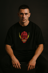 Flash Black Oversized Embroidery T-shirt