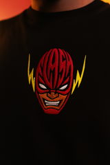 Flash Black Oversized Embroidery T-shirt