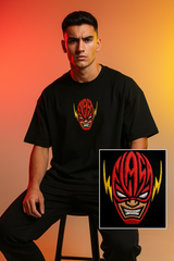 Flash Black Oversized Embroidery T-shirt