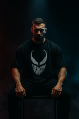 Venom Black Oversized Embroidery T-shirt