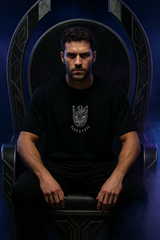 Panther Black Oversized Embroidery T-shirt