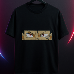 Sakuna Eyes Black Oversized Embroidery T-shirt