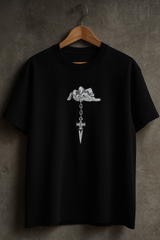 Kurapika Judgement Chain Black Oversized Embroidery T-shirt