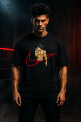 Baki Black Oversized Embroidery T-shirt