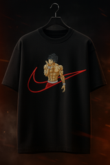 Baki Black Oversized Embroidery T-shirt