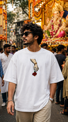 The Mumbai Cha Raja Edition - Embroidery Oversized T-shirt