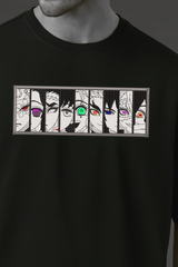 HASHIRA Black Oversized Embroidery T-shirt