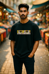 Zenitsu Eyes Black Oversized Embroidery T-shirt