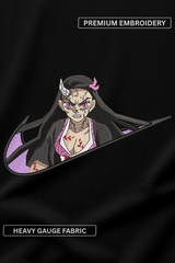 Nezuko Black Oversized Embroidery T-shirt