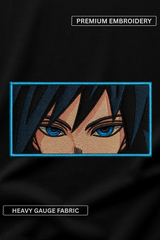 GIYU TOMIOKA Eyes Black Oversized Embroidery T-shirt