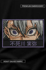 Sanemi Shinazugawa Black Oversized Embroidery T-shirt