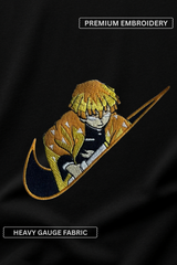 Zenitsu Black Oversized Embroidery T-shirt