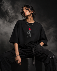 Korean Heart Oversized Embroidery
