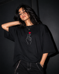 Korean Heart Oversized Embroidery