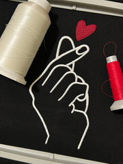 Korean Heart Oversized Embroidery