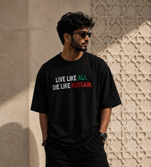Live Like Ali Die Like Hussain Oversized Embroidery