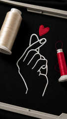 Korean Heart Oversized Embroidery T-shirt