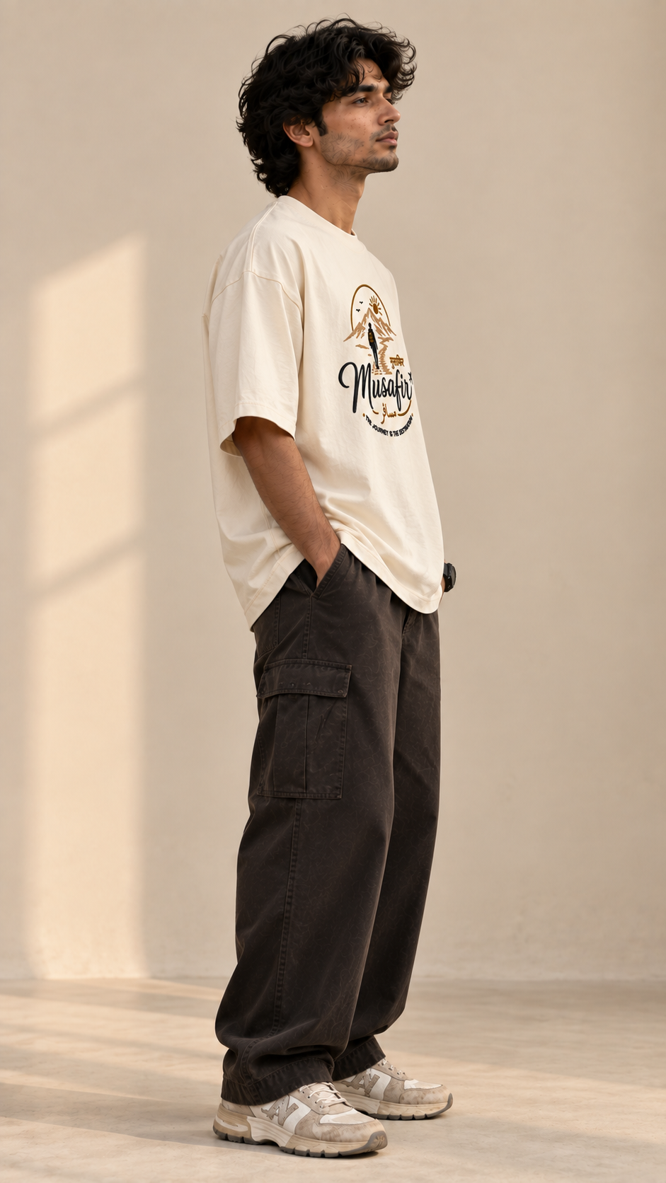 Musafir oversized t-shirt side profile