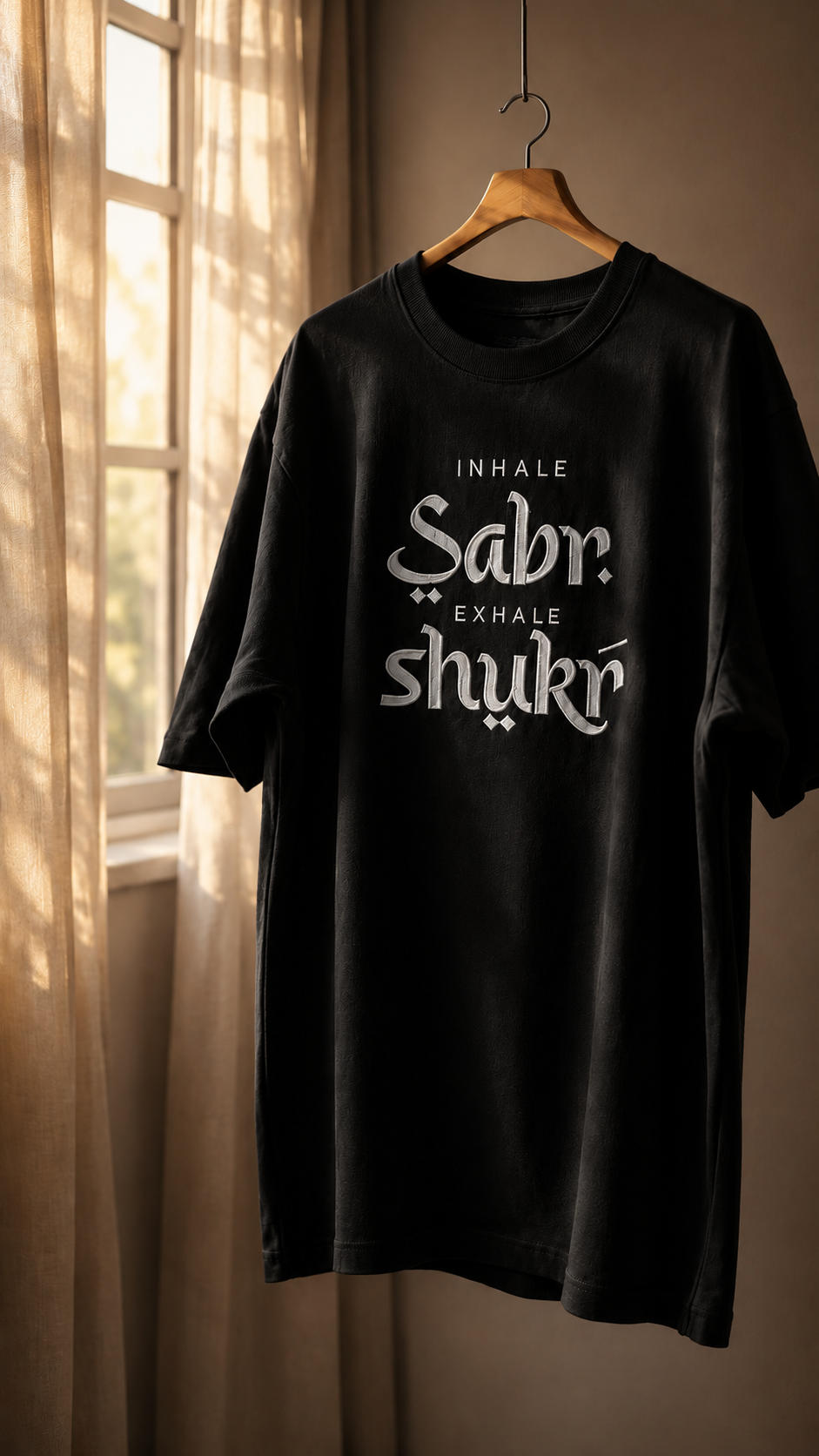 Sabar shukr oversized embroidery t-shirt – Stylelum